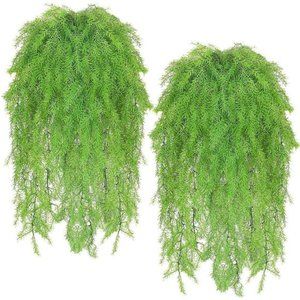 4 Pcs Artificial Greenery Ferns Hanging Vines Fake Hanging Ivy Vine Pine Needle
